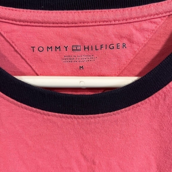 Tommy Hilfiger Short Sleeve Flag Graphic T-Shirt Size Medium Y2K Preppy Pink - Picture 4 of 9
